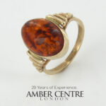 Italian Unique Handmade German Baltic Amber Ring in 9ct solid Gold- GR0207 RRP£495!!! K(50), N(54),