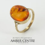 London Made Unique Handmade German Baltic Amber Ring in 9ct solid Gold- GR0208 RRP£445!!! N(54)