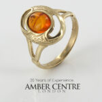 Italian Unique Handmade German Baltic Amber Ring in 9ct solid Gold- GR0209 RRP£395!!! L(51)