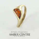 Italian Made Modern 9ct Solid Gold Ring German Baltic Amber GR0219 RRP£395!!!