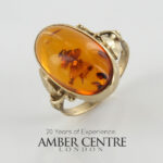 Italian Made Elegant German Baltic Amber in 9ct solid Gold Ring GR0222 RRP£595!!! K(50)