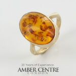 UK Hatton Garden Made Elegant German Baltic Amber in 9ct Solid Gold Ring GR0223 RRP£495!!!L(51)