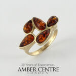 Italian Unique Handmade German Baltic Amber Ring in 9ct solid Gold- GR0228 RRP£595!!! N(54)