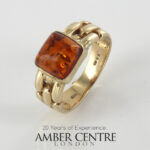 Italian Unique Handmade German Baltic Amber Ring in 9ct solid Gold- GR0235 RRP£595!!! L(51)