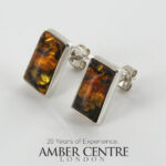 German Baltic Amber Stud Earrings In 925 Silver Handmade ST0109 RRP£30!!!