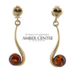 Italian Handmade Unique German Baltic Amber in 9ct Gold Drop Earrings GE0051 RRP£495!!!