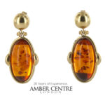 Italian Handmade Unique Large Earrings Baltic Amber in 9ct Gold  GE0065 RRP£795!!!