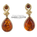 Italian Handmade Unique German Baltic Amber 9ct Gold Earrings GE0066 RRP£795!!!