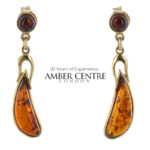 Italian Made Unique German Baltic Amber in 9ct Gold Drop Earrings GE0077 RRP£295!!!