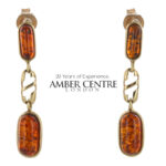 Italian Handmade Unique German Baltic Amber in 9ct Gold Drop Earrings GE0080 RRP£295!!!