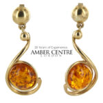 Italian Made Unique German Baltic Amber 9ct Gold Drop Earrings GE0019 RRP£695!!!