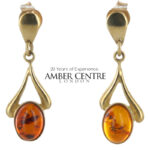 Italian Made German Unique Baltic Amber Drop Earrings in 9ct solid Gold GE0020 RRP£295!!!