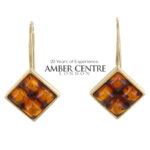 Italian Made Modern German Baltic Amber in 9ct Gold Drop Earrings GE0037 RRP£295!!!