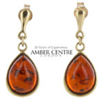 Italian Handmade Unique German Baltic Amber in 9ct Gold Drop Earrings GE0049 RRP£495!!!