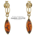 Italian Made Unique German Baltic Amber in 9ct Gold Drop Earrings GE0096 RRP£275!!!