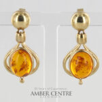 Italian Made German Baltic Amber Drop Earrings in 9ct Solid Gold GE0111 RRP£495!!!