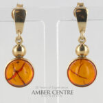 Italian Made Unique German Baltic Amber Drop Earrings in 9ct Solid Gold - GE0112 RRP£395!!!