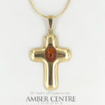 Italian Made German Baltic Amber Cross Pendant in 9ct solid Gold -GP0086 RRP£395!!!
