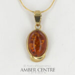 Italian Handmade Classic Elegant German Baltic Amber Pendant in 9ct Gold -GP0093 RRP£295!!!