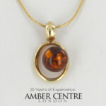 Italian Handmade German Baltic Amber Pendant in 9ct Gold GP0003 RRP£195!!!