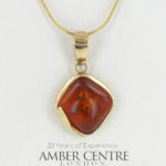 Italian Made Modern Elegant German Baltic Amber Pendant in 9ct solid Gold GP0015 RRP£325!!!