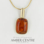Italian Made Modern Elegant German Baltic Amber Pendant in 9ct solid Gold GP0018 RRP£275!!!