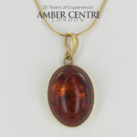 Italian Made Elegant German Baltic Amber Pendant in 9ct Gold -GP0036 RRP£375!!!