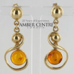 Italian Made Unique German Baltic Amber 9ct Gold Drop Earrings GE0255 RRP£595!!!