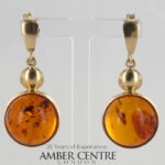 Italian Made Unique German Baltic Amber 9ct Gold Drop Earrings GE0261 RRP£695!!!