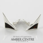 Handmade Clip on Earrings Modern German Baltic Amber 925 Silver CL006 RRP£85!!!