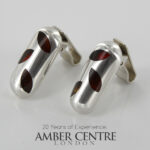 MODERN GERMAN BALTIC AMBER CLIP ON EARRINGS 925 SILVER HANDMADE CL008 RRP£195!!!