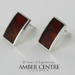 Clip on Earrings Modern German Baltic Amber 925 Silver Handmade CL011 RRP£165!!!