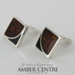 Clip on Earrings Modern German Baltic Amber 925 Silver Handmade CL014 RRP£125!!!