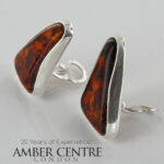 Clip on Earrings Modern German Baltic Amber 925 Silver Handmade CL017 RRP£200!!!