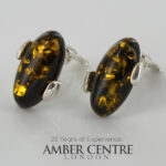 Clip on Earrings German Baltic Green Amber 925 Silver Handmade CL019G RRP£100!!!