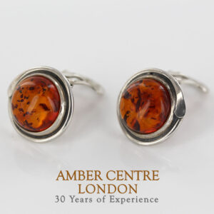 Clip on Earrings German Elegant Baltic Amber 925 Silver Handmade CL023 RRP£125!!!