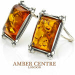 Clip on Earrings German Baltic Amber 925 Silver Handmade Elegant CL067 RRP£125!!!