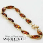 ITALIAN HANDMADE GERMAN BALTIC AMBER BRACELET IN 9CT solid GOLD GBR043-RRP£795!!!