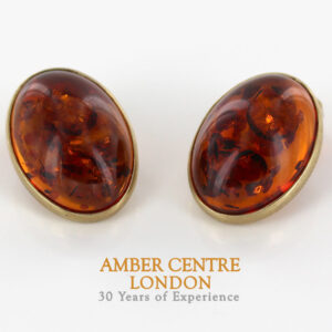 Italian Handmade German Baltic Amber Clip-On Earrings In 9ct Gold-GCL0017 RRP£795!!!