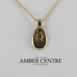 Italian Made Modern German Green Baltic Amber Pendant in 9ct Gold GP0012G RRP£295!!!