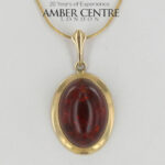 Italian made Elegant Geman Baltic Amber Pendant in 9ct solid Gold - GP0035 RRP£375!!!