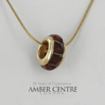 Italian Made Pandora, Trollbeads compatible German Baltic Amber Pendant/Charm in 9ct solid Gold -GP0033 RRP£375!!!
