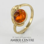 Italian Handmade Elegant German Baltic Amber Ring in 9ct solid Gold-GR0020 RRP£395!!! M(53), N(54), Q(58)