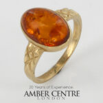 Italian Handmade German Baltic Amber Ring in 9ct solid Gold- GR0023 RRP£395!!! K(50), M(53), N(54)