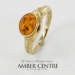 Italian Handmade Elegant German Baltic Amber Ring in 9ct solid Gold-GR0030 RRP£395!!!  K(50), L(51), M(53), N(54)