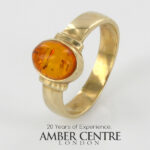 Italian Handmade Elegant German Baltic Amber Ring in 9ct solid Gold-GR0031 RRP£495!!! K(50), L(51), M(53)