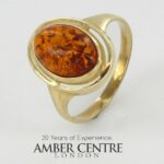 Italian Handmade Elegant German Baltic Amber Ring in 9ct solid Gold-GR0039 RRP£395!!! M(53)