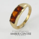 Italian Handmade Elegant German Baltic Amber Ring in 9ct solid Gold-GR0042 RRP£395!!! K(50)