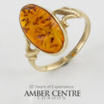 Italian Handmade Elegant German Baltic Amber Ring in 9ct Gold-GR0058 RRP£395!!! M(52)