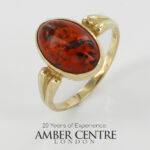 Italian Handmade Elegant German Baltic Amber Ring in 9ct solid Gold-GR0059 RRP£395!!! K(50), L(51), M(53), O(55)